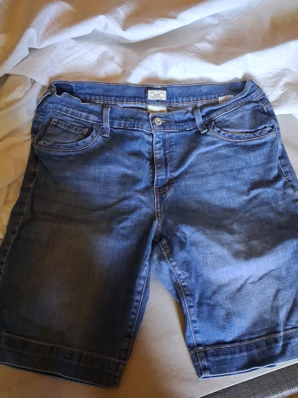 Levi's Women's Dark Blue Denim Bermuda Shorts